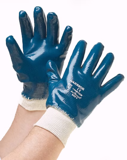 Guantes de nitrilo con soporte textil
